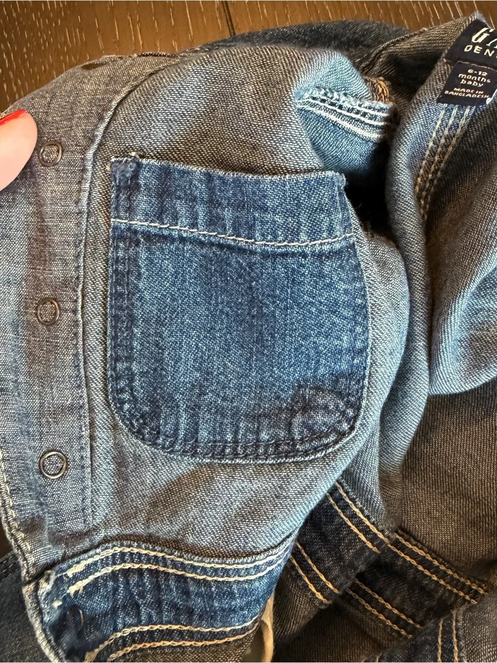 NWT Baby Gap Blue Denim Coveralls 6-12 M Soft Chambray Roll Tab Legs Jumpsuit